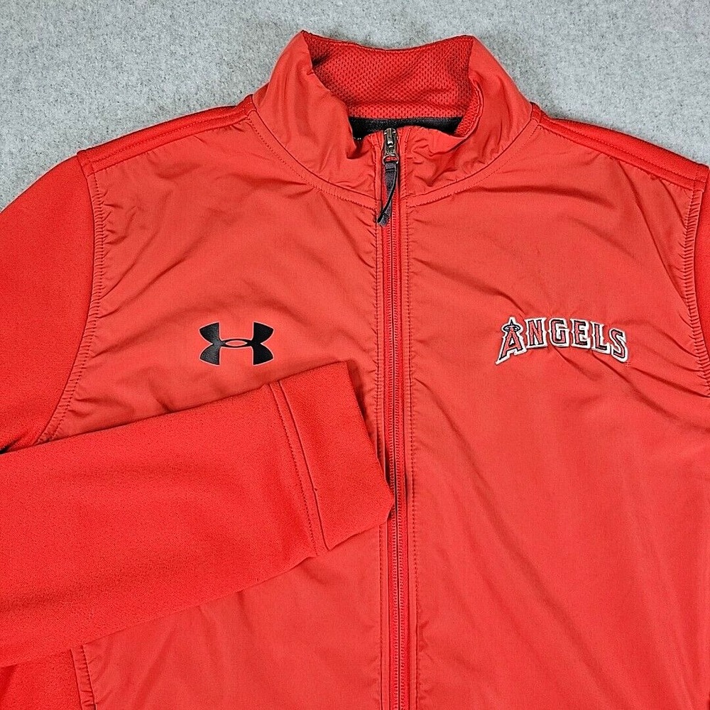 Under Armour Los Angeles Angels Men's Medium Full‎ Zip Red Long Sleeve Jacket
